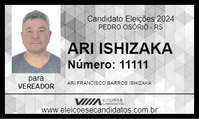 Candidato ARI ISHIZAKA 2024 - PEDRO OSÓRIO - Eleições