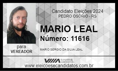 Candidato MARIO LEAL 2024 - PEDRO OSÓRIO - Eleições