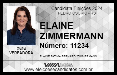 Candidato ELAINE ZIMMERMANN 2024 - PEDRO OSÓRIO - Eleições