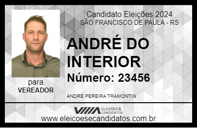 Candidato ANDRÉ DO INTERIOR 2024 - SÃO FRANCISCO DE PAULA - Eleições