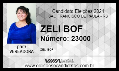 Candidato ZELI BOF 2024 - SÃO FRANCISCO DE PAULA - Eleições