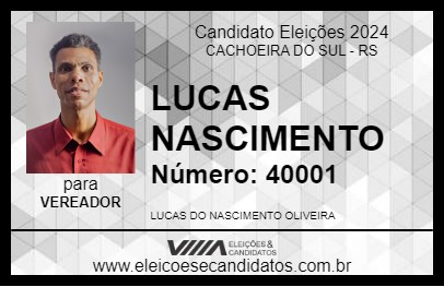 Candidato LUCAS NASCIMENTO 2024 - CACHOEIRA DO SUL - Eleições