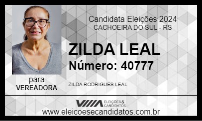 Candidato ZILDA LEAL 2024 - CACHOEIRA DO SUL - Eleições