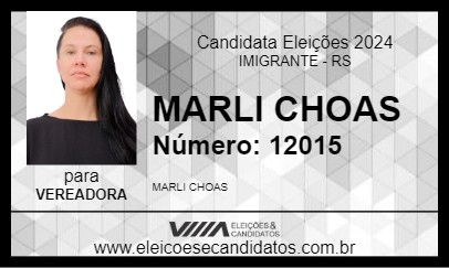 Candidato MARLI CHOAS 2024 - IMIGRANTE - Eleições