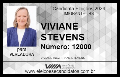 Candidato VIVIANE STEVENS 2024 - IMIGRANTE - Eleições