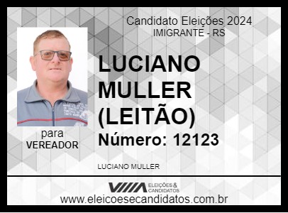 Candidato LUCIANO MULLER (LEITÃO) 2024 - IMIGRANTE - Eleições