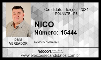 Candidato NICO 2024 - ROLANTE - Eleições