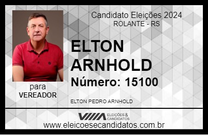 Candidato ELTON ARNHOLD 2024 - ROLANTE - Eleições