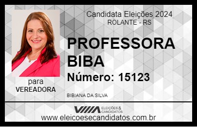 Candidato PROFESSORA BIBA 2024 - ROLANTE - Eleições