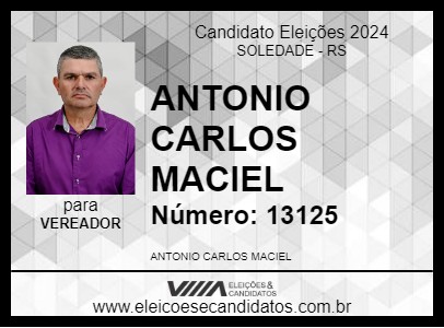 Candidato ANTONIO CARLOS MACIEL 2024 - SOLEDADE - Eleições