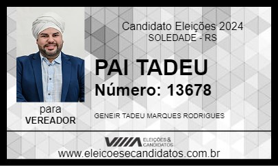 Candidato PAI TADEU 2024 - SOLEDADE - Eleições