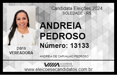 Candidato ANDREIA PEDROSO 2024 - SOLEDADE - Eleições