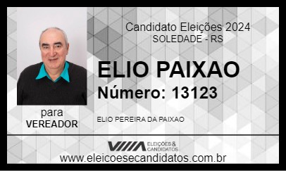 Candidato ELIO PAIXAO 2024 - SOLEDADE - Eleições