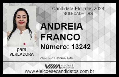 Candidato ANDREIA FRANCO 2024 - SOLEDADE - Eleições