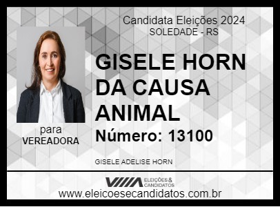 Candidato GISELE HORN 2024 - SOLEDADE - Eleições