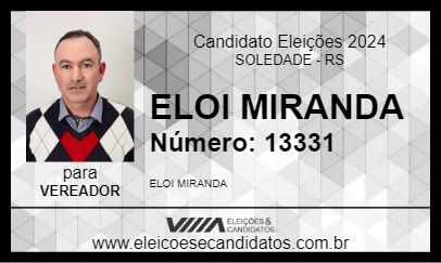 Candidato ELOI MIRANDA 2024 - SOLEDADE - Eleições