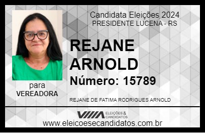 Candidato REJANE ARNOLD 2024 - PRESIDENTE LUCENA - Eleições