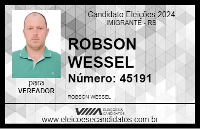 Candidato ROBSON WESSEL 2024 - IMIGRANTE - Eleições