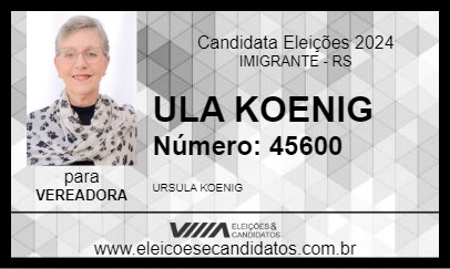 Candidato ULA KOENIG 2024 - IMIGRANTE - Eleições