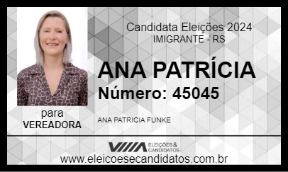 Candidato ANA PATRÍCIA 2024 - IMIGRANTE - Eleições