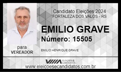 Candidato EMILIO GRAVE 2024 - FORTALEZA DOS VALOS - Eleições