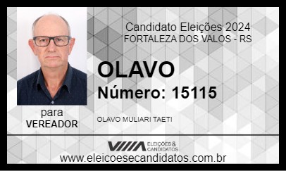 Candidato OLAVO 2024 - FORTALEZA DOS VALOS - Eleições