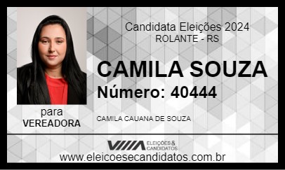 Candidato CAMILA SOUZA 2024 - ROLANTE - Eleições