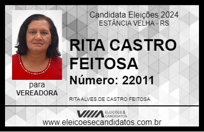 Candidato RITA CASTRO FEITOSA 2024 - ESTÂNCIA VELHA - Eleições