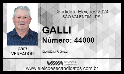 Candidato GALLI 2024 - SÃO VALENTIM - Eleições