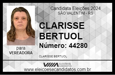 Candidato CLARISSE BERTUOL 2024 - SÃO VALENTIM - Eleições