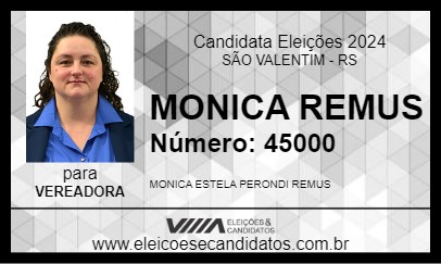 Candidato MONICA REMUS 2024 - SÃO VALENTIM - Eleições