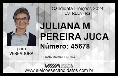 Candidato JULIANA M PEREIRA JUCA 2024 - ESTRELA - Eleições