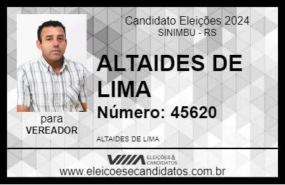 Candidato ALTAIDES DE LIMA 2024 - SINIMBU - Eleições