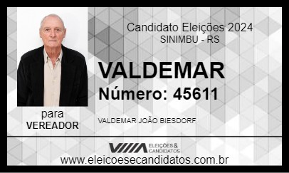 Candidato VALDEMAR 2024 - SINIMBU - Eleições