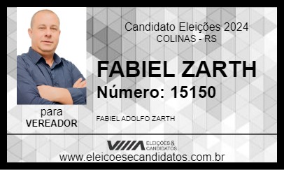 Candidato FABIEL ZARTH 2024 - COLINAS - Eleições