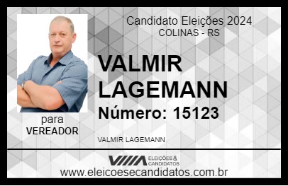 Candidato VALMIR LAGEMANN 2024 - COLINAS - Eleições