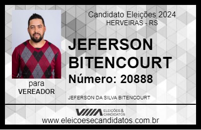 Candidato JEFERSON BITENCOURT 2024 - HERVEIRAS - Eleições