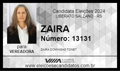 Candidato ZAIRA 2024 - LIBERATO SALZANO - Eleições