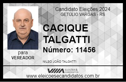 Candidato CACIQUE TALGATTI 2024 - GETÚLIO VARGAS - Eleições