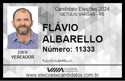 Candidato FLÁVIO ALBARELLO 2024 - GETÚLIO VARGAS - Eleições