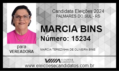 Candidato MARCIA BINS 2024 - PALMARES DO SUL - Eleições