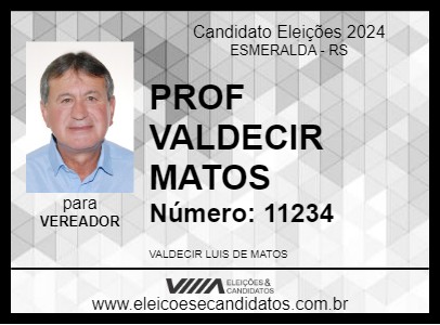 Candidato PROF VALDECIR MATOS 2024 - ESMERALDA - Eleições