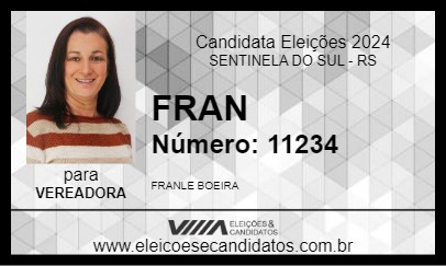 Candidato FRAN 2024 - SENTINELA DO SUL - Eleições