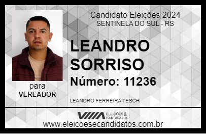 Candidato LEANDRO SORRISO 2024 - SENTINELA DO SUL - Eleições