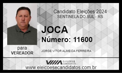 Candidato JOCA 2024 - SENTINELA DO SUL - Eleições