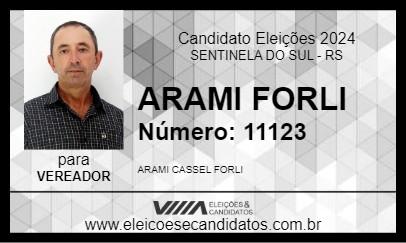 Candidato ARAMI FORLI 2024 - SENTINELA DO SUL - Eleições