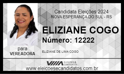 Candidato ELIZIANE COGO 2024 - NOVA ESPERANÇA DO SUL - Eleições