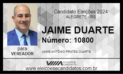 Candidato JAIME DUARTE 2024 - ALEGRETE - Eleições