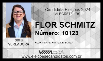 Candidato FLOR SCHMITZ 2024 - ALEGRETE - Eleições