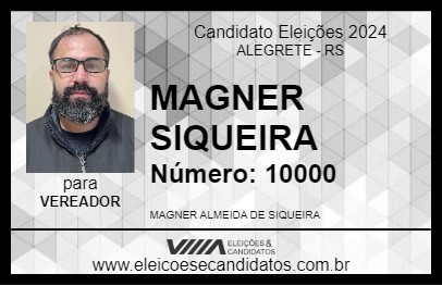 Candidato MAGNER SIQUEIRA 2024 - ALEGRETE - Eleições